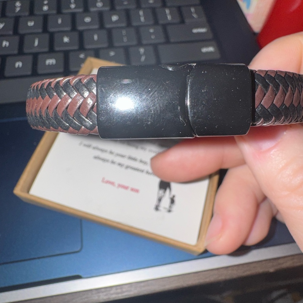 Joycuff To Father from Son - Brown and Black Bracelet - Picture 4 of 6